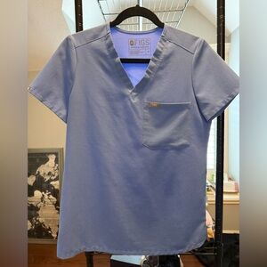 Figs womens Catarina scrub top in Ceil Blue